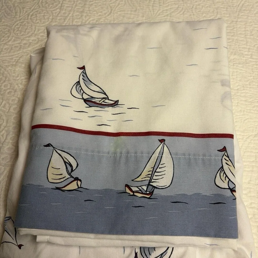Twin Nautical Sailboat Sheet Set Microfiber Coastal Beach Bedding